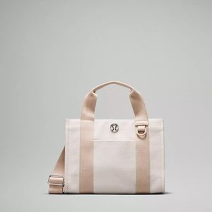 Lululemon Two Tone Canvas Tote Mini Bag ~ 4.5L ~ Mojave Tan/Light Ivory